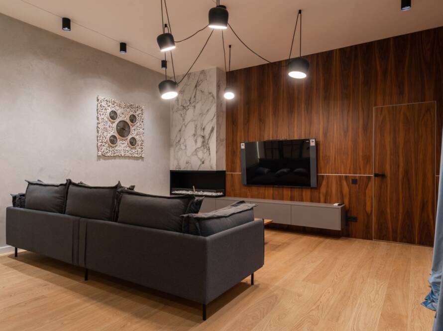 Temporary basement conversion interior