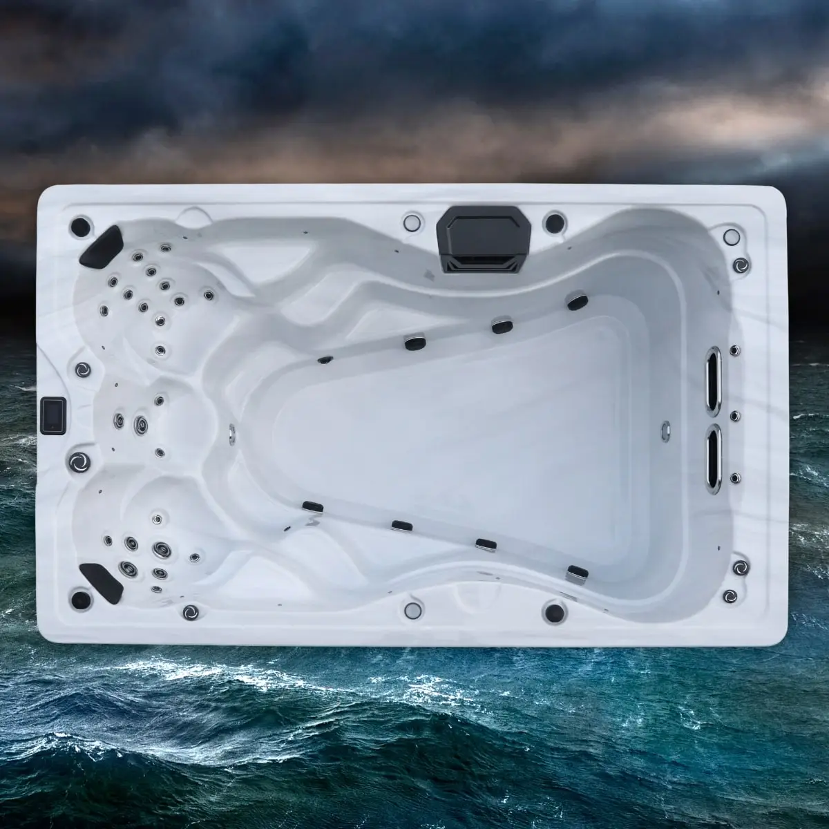 Neptune Swim Spa – compact 3.6m swim spa with hydrotherapy seating